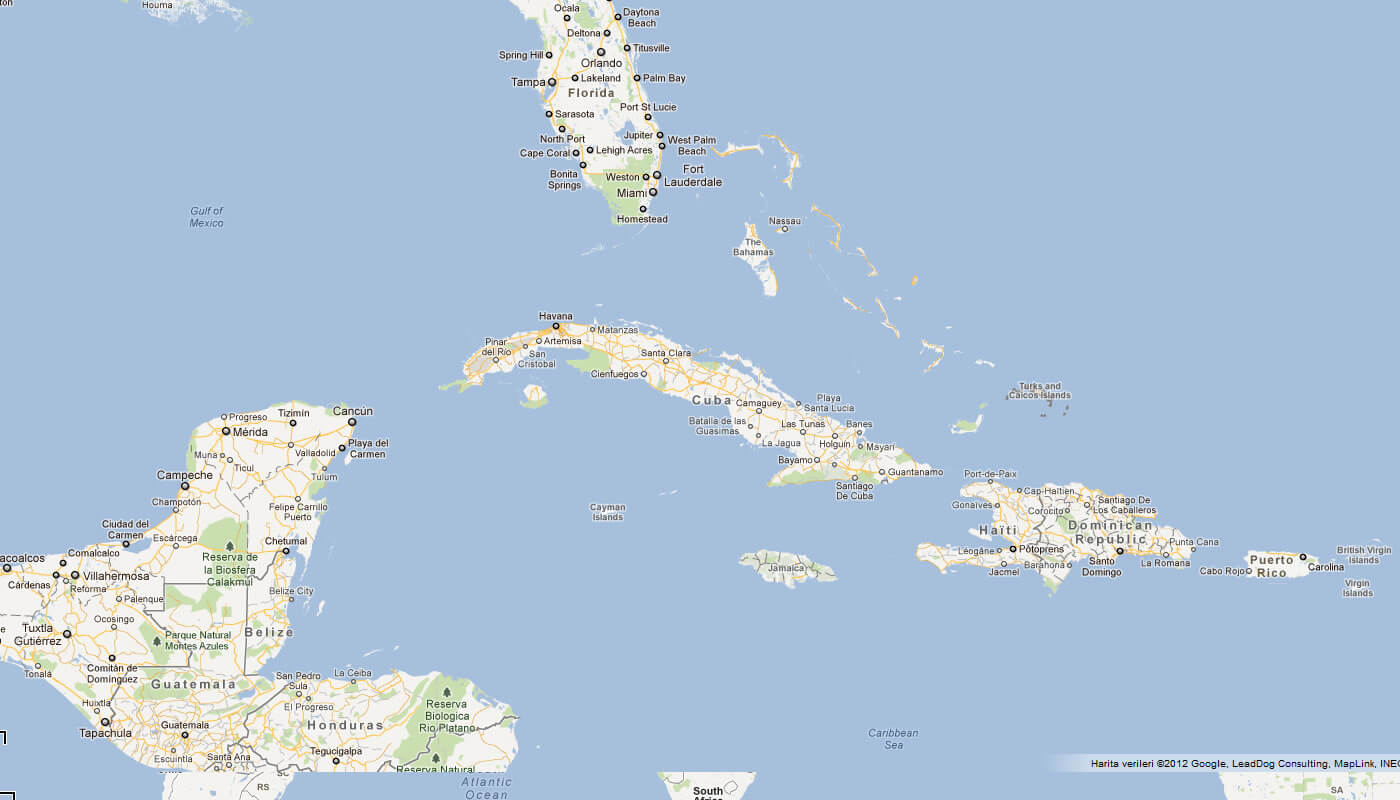 map of Turks and Caicos Islands caribbean